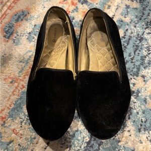Birdies Black Velvet Women's Loafers